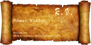 Rémai Viktor névjegykártya